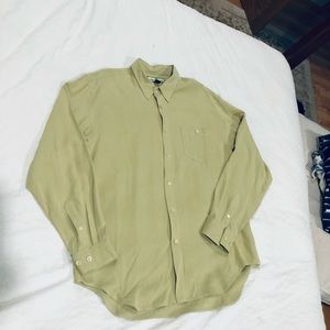 Tommy Bahama Men’s Beige Silk Button Down Shirt - XL